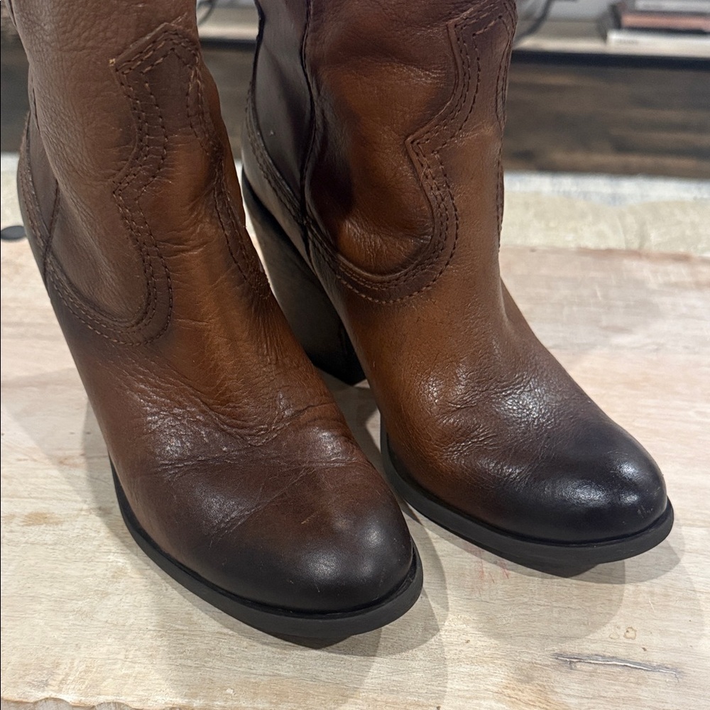 Lucky‎ Brand Tan Leather Heeled Boots - Picture 6 of 8